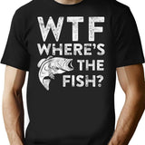 Wtf Where's The Fish Fisherman Gift T-Shirt - Black