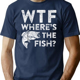 Wtf Where's The Fish Fisherman Gift T-Shirt - Navy