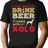 Xolo Mexican Hairless Dog Dad Beer Lover T-Shirt - Black
