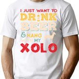 Xolo Mexican Hairless Dog Dad Beer Lover T-Shirt - White