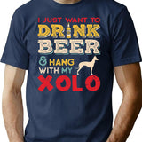 Xolo Mexican Hairless Dog Dad Beer Lover T-Shirt - Navy