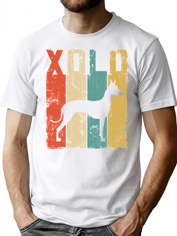 Xolo Xoloitzcuintle Mexican Hairless Dog Vintage Retro Style T-Shirt - White