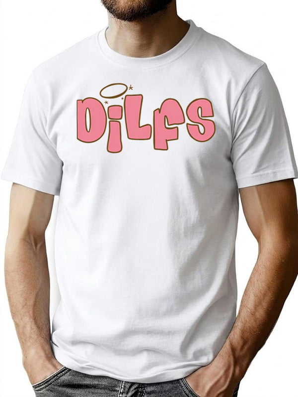 Y2k Dilfs T-Shirt - Retro Graphic Tee for Men & Women - White