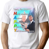Yeah I'm Happy Shirt T-Shirt - Retro Graphic Tee for Men & Women - White