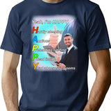 Yeah I'm Happy Shirt T-Shirt - Retro Graphic Tee for Men & Women - Navy
