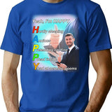 Yeah I'm Happy Shirt T-Shirt - Retro Graphic Tee for Men & Women - Blue