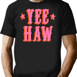 Yee Haw T-Shirt - Retro Graphic Tee for Men & Women - Black