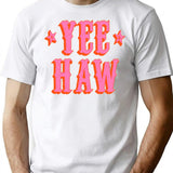Yee Haw T-Shirt - Retro Graphic Tee for Men & Women - White