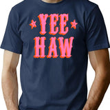 Yee Haw T-Shirt - Retro Graphic Tee for Men & Women - Navy