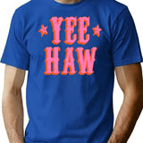Yee Haw T-Shirt - Retro Graphic Tee for Men & Women - Blue