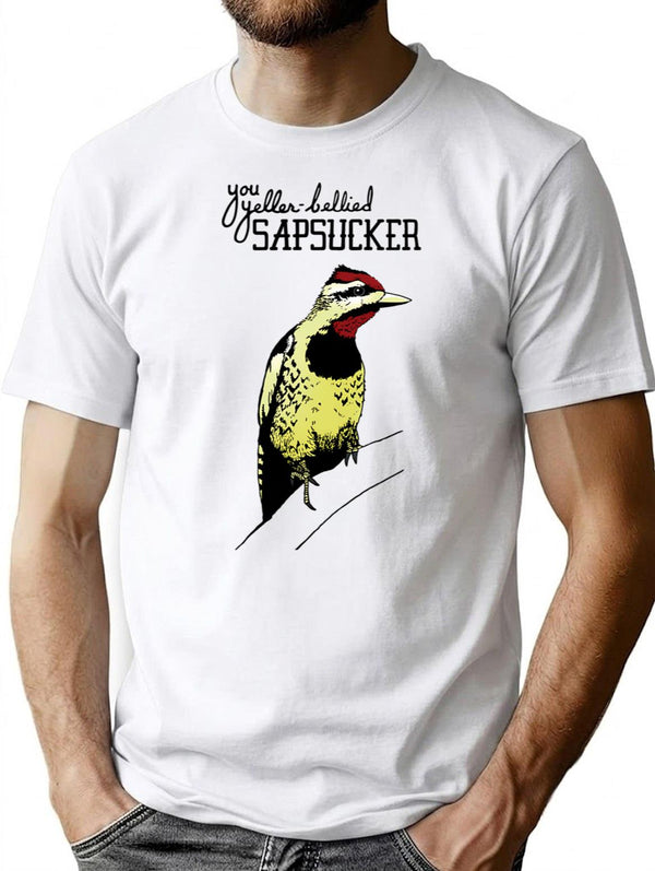 Yellow Bellied Sapsucker Insult T-Shirt - Retro Graphic Tee for Men & Women - White