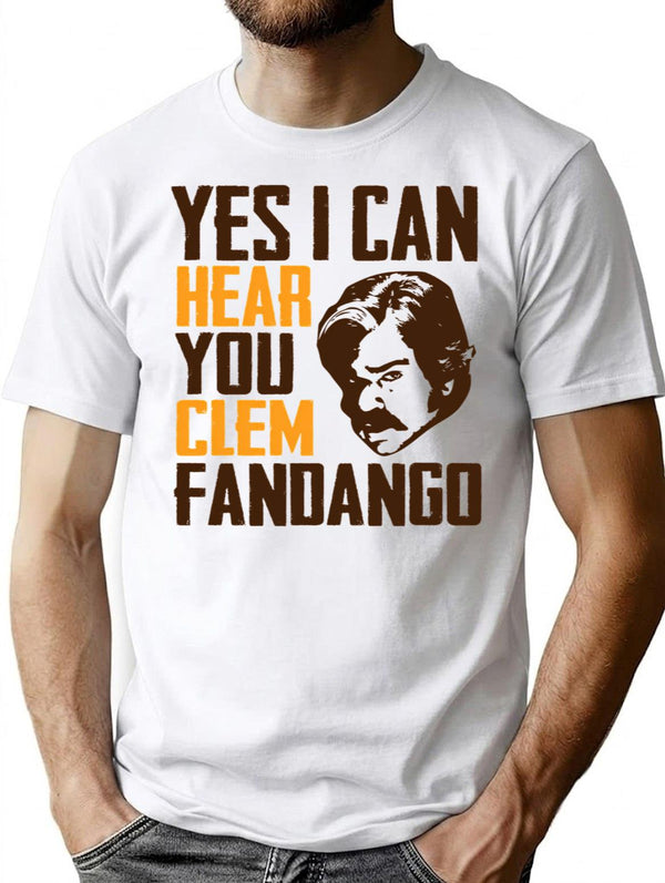 Yes I Can Hear You Clem Fandango Retro Vintage (4) T-Shirt - White