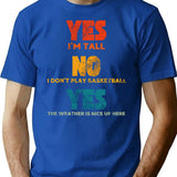 Yes I'm Tall No I Don't Play Basketball Retro Vintage T-Shirt - Blue
