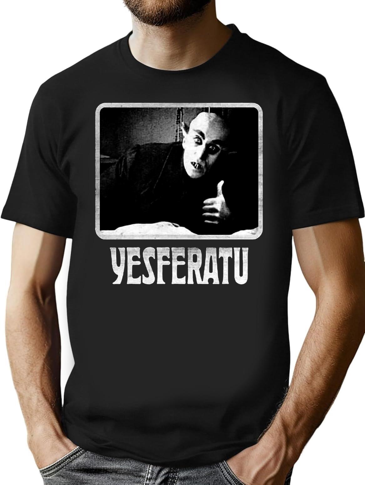 Yesferatu Funny Nosferatu Positive Goth Horror Lover Gift Meme Classic Premium Heavyweight Cotton T-Shirt - Black