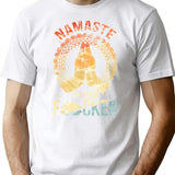 Yoga Namaste Mother F T-Shirt - Retro Graphic Tee for Men & Women - White
