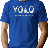Yolo T-Shirt - Retro Graphic Tee for Men & Women - Blue