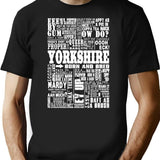 Yorkshire Sayings T-Shirt - Retro Graphic Tee for Men & Women - Black