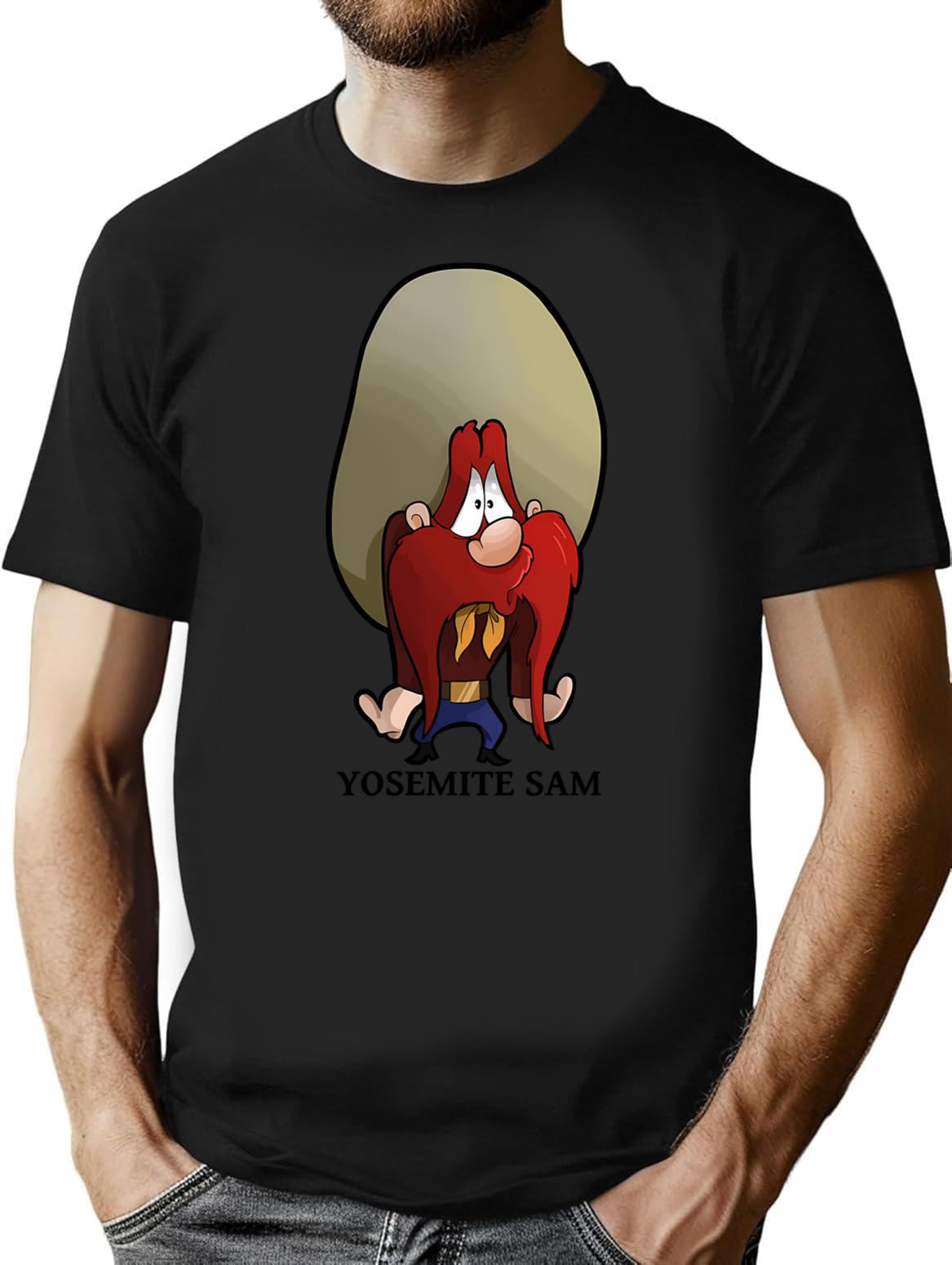 Yosemite Sam Logo T-Shirt - Retro Graphic Tee for Men & Women - Black