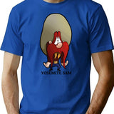Yosemite Sam Logo T-Shirt - Retro Graphic Tee for Men & Women - Blue