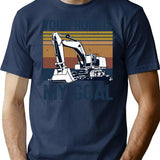Your Hole Is My Goal Excavator Vintage T-Shirt - Navy