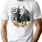 Your Mom - Freud T-Shirt - Retro Graphic Tee for Men & Women - White