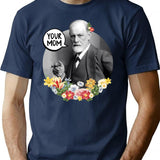 Your Mom - Freud T-Shirt - Retro Graphic Tee for Men & Women - Navy