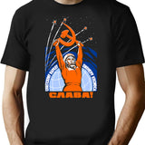 Yuri Gagarin Soviet Space Propaganda Poster T-Shirt - Black
