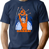 Yuri Gagarin Soviet Space Propaganda Poster T-Shirt - Navy