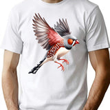 Zebra Finch T-Shirt - Retro Graphic Tee for Men & Women - White