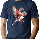 Zebra Finch T-Shirt - Retro Graphic Tee for Men & Women - Navy