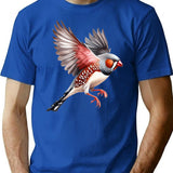 Zebra Finch T-Shirt - Retro Graphic Tee for Men & Women - Blue