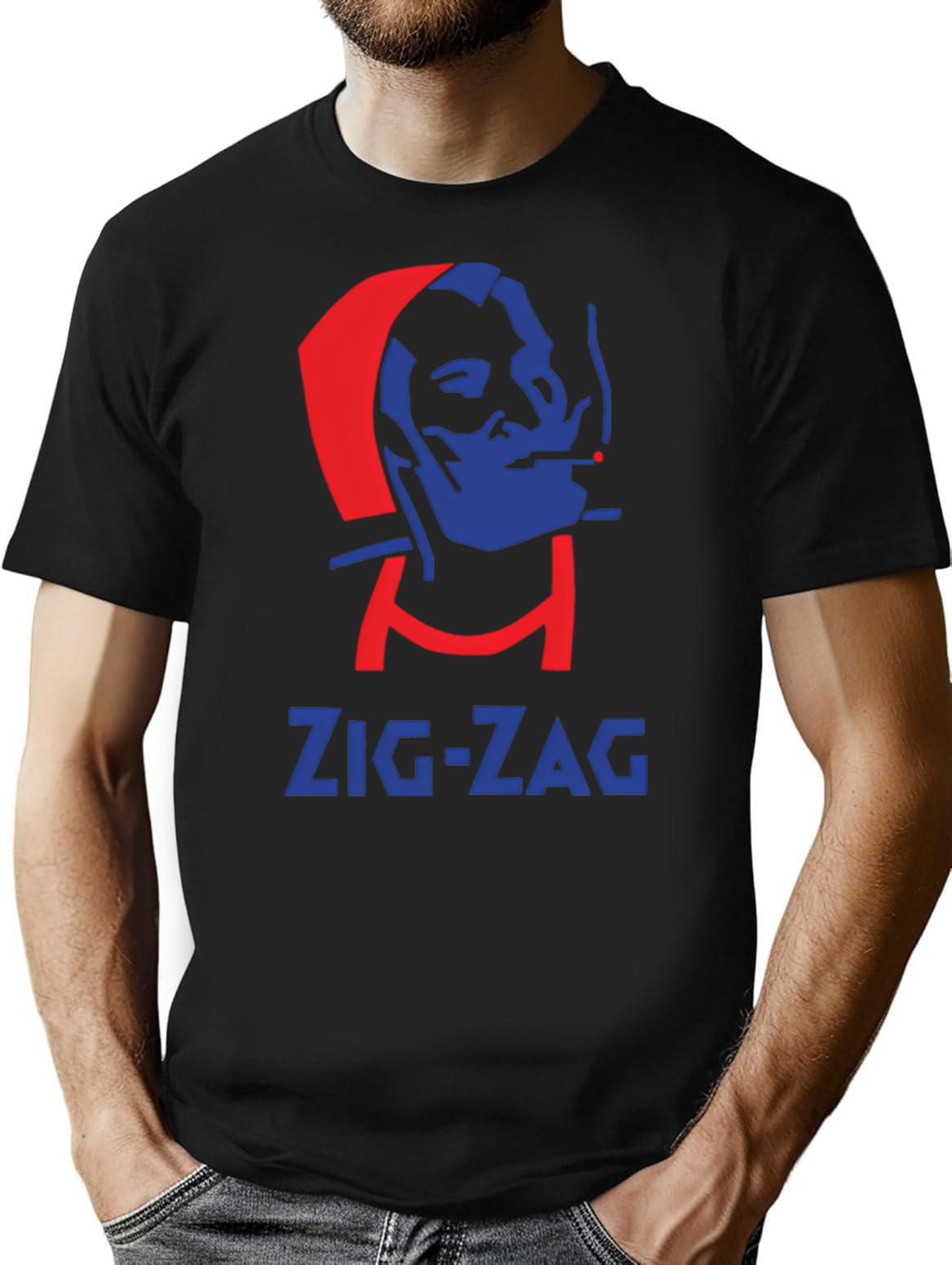 Zig Zag Man Retro Vintage Company Funny T-Shirt - Black