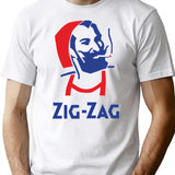 Zig Zag Man Retro Vintage Company Funny T-Shirt - White