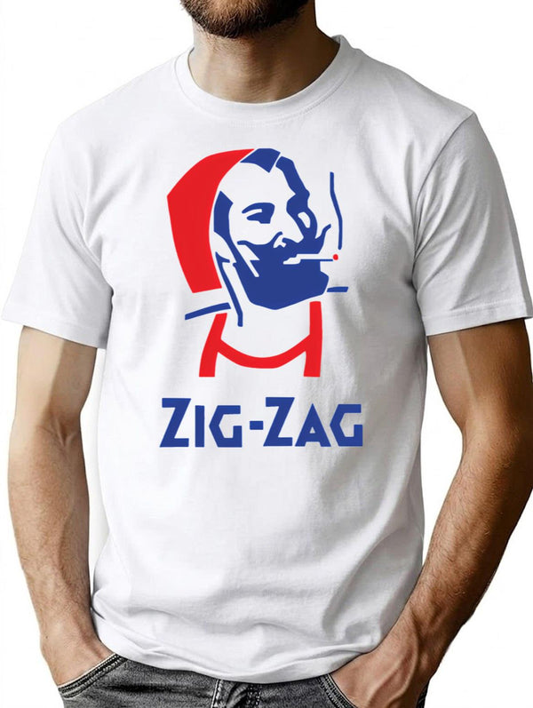 Zig Zag Man Retro Vintage Company Funny T-Shirt - White