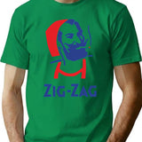 Zig Zag Man Retro Vintage Company Funny T-Shirt - Green