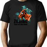 Zodiac Goat Bootleg Graphic T-Shirt - Black