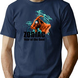 Zodiac Goat Bootleg Graphic T-Shirt - Navy