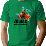 Zodiac Goat Bootleg Graphic T-Shirt - Green