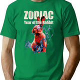 Zodiac Rabbit Bootleg Graphic T-Shirt - Green