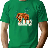 Zodiac Tiger Bootleg Graphic T-Shirt - Green