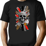 Zombie - Skull Collage T-Shirt - Retro Graphic Tee for Men & Women - Black