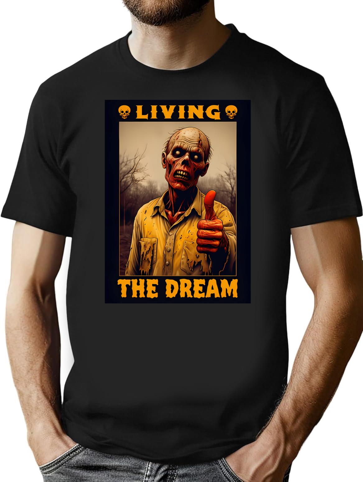 Zombie - Thumb Up - Living The Dream T-Shirt - Black