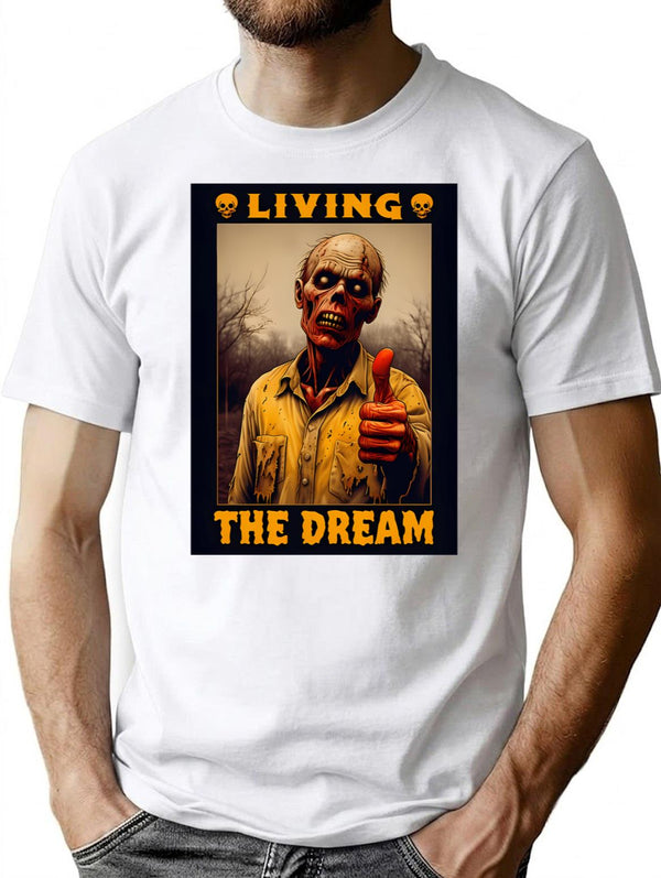 Zombie - Thumb Up - Living The Dream T-Shirt - White