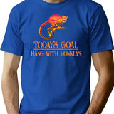 Zoo Animals Today's Goal Hang With The Monkeys T-Shirt - Blue