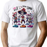 Zumba Dancer T-Shirt - Retro Graphic Tee for Men & Women - White
